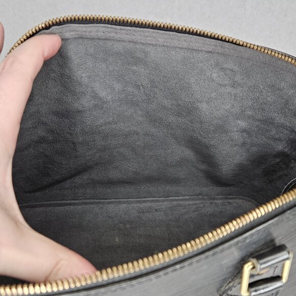 Louis Vuitton Black Epi Leather Alma PM Tote Bag Purse Handbag with COA - Picture 15 of 16